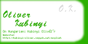 oliver kubinyi business card